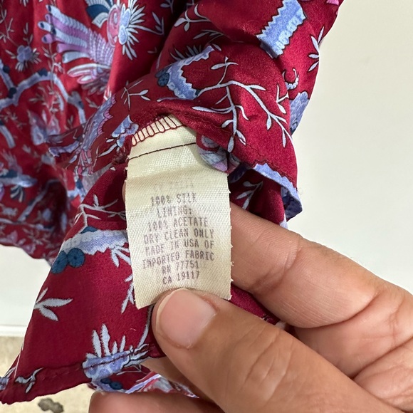 Vintage Betsey Johnson Silk Burnout Slip Dress Bird Pattern Made in USA (23) - Picture 4 of 6